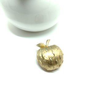 Napier Goldtone Apple Brooch